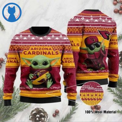 Baby Yoda Arizona Cardinals Ugly Christmas Sweater