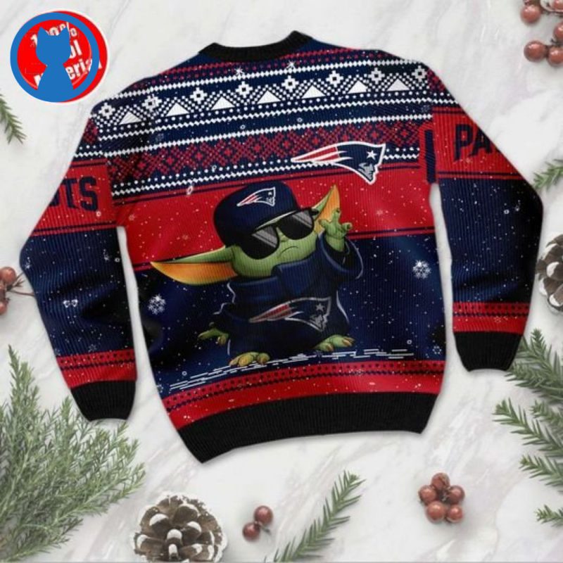 Baby Yoda New England Patriots Ugly Christmas Sweater 1
