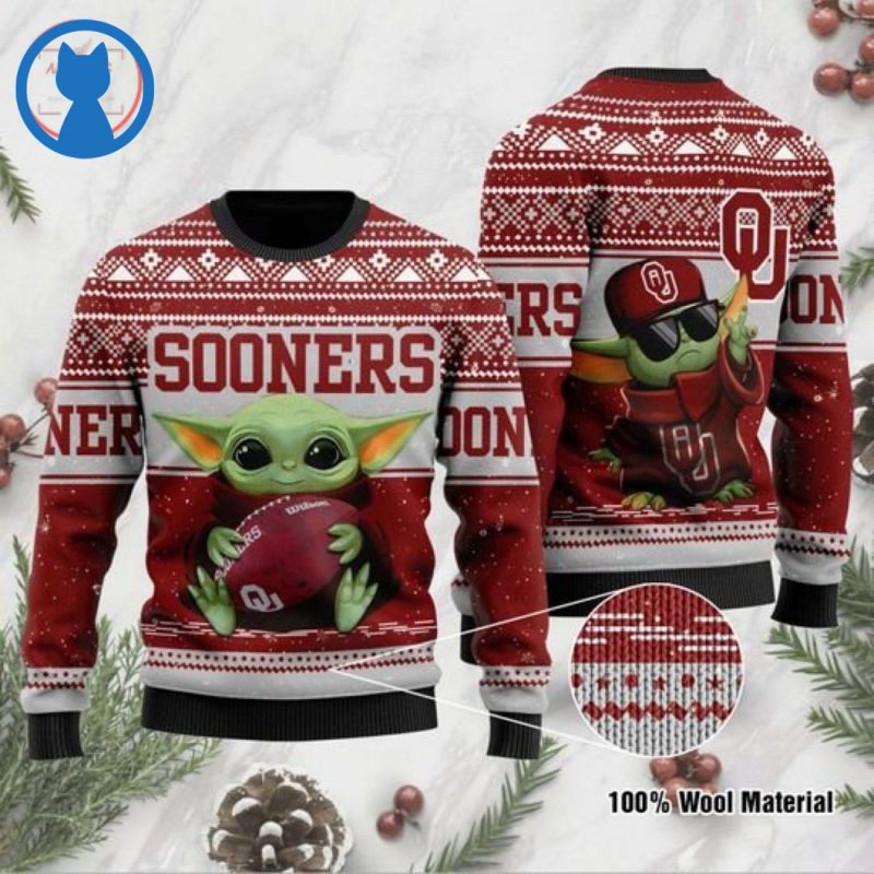 Baby Yoda Oklahoma Sooners Ugly Christmas Sweater