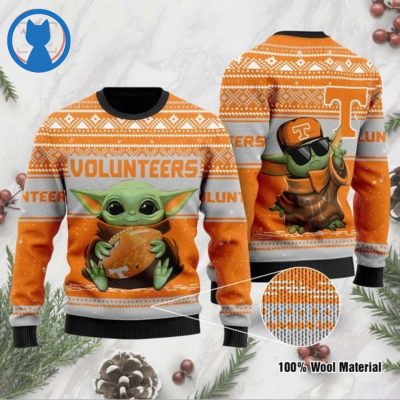 Baby Yoda Tennessee Volunteers Ugly Christmas Sweater