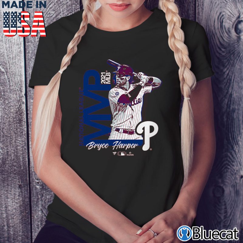 Black Ladies Tee Philadelphia Phillies Bryce Harper 2021 NL MVP T Shirt