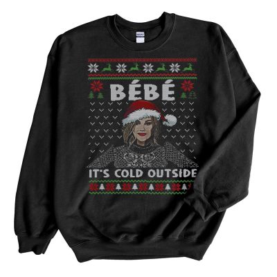 Black Sweatshirt Bebe Its Cold Outside Ugly Christmas Sweater
