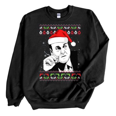 Black Sweatshirt Tony Soprano Smoking Ugly Christmas Sweater