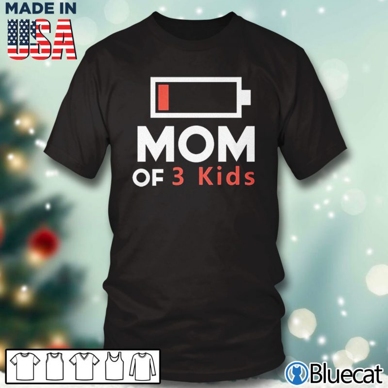 Black T shirt Mom of 3 Kids T shirt