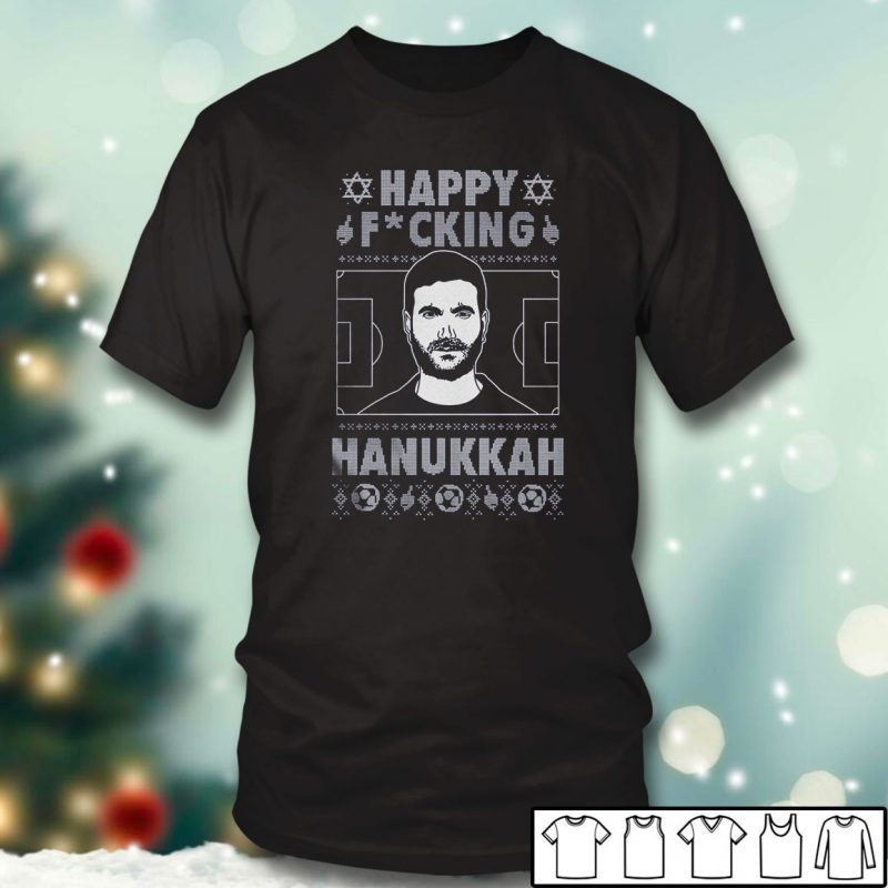 Black T shirt Roy Kent Happy Fcking Hanukkah Ugly Christmas Sweater
