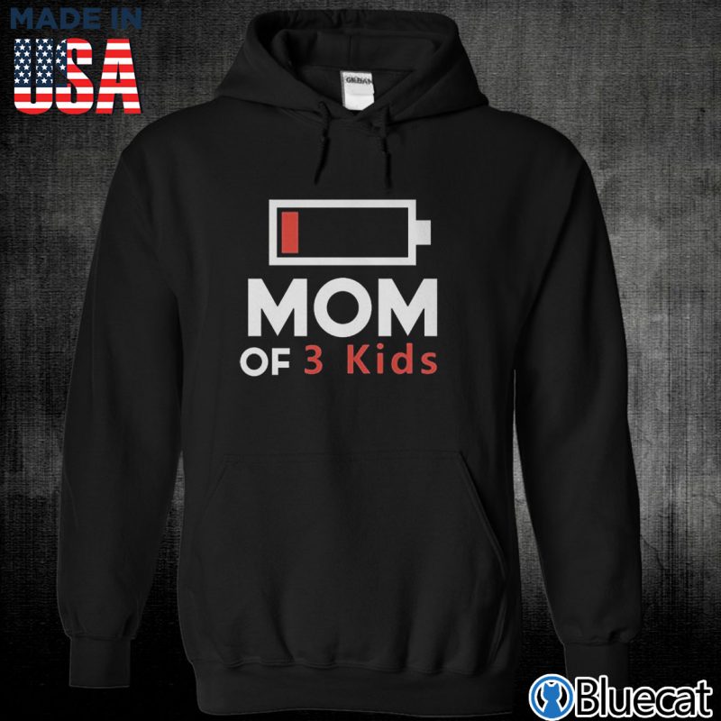 Black Unisex Hoodie Mom of 3 Kids T shirt