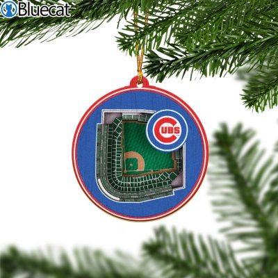 Chicago Cubs Stadium Ornament 2 Layered Wood