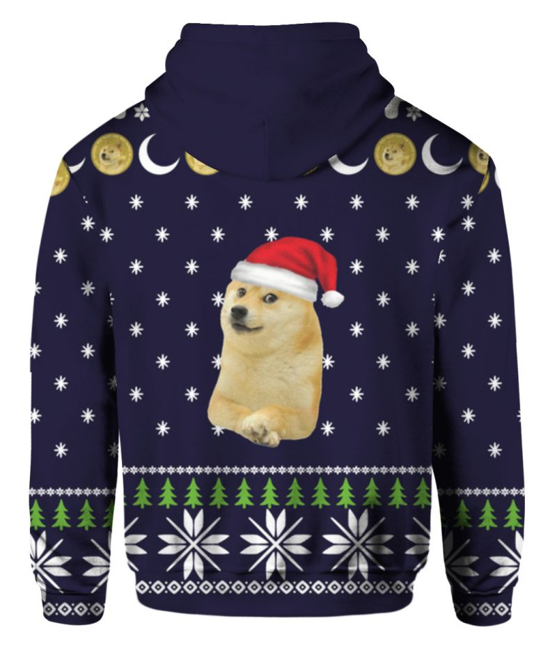 Elon Mush DogeCoin to the moon Christmas Sweater 4