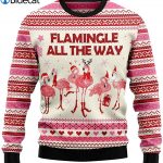 Flamingo Flamingle All The Way Ugly Christmas Sweater