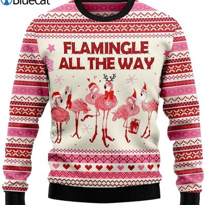 Flamingo Flamingle All The Way Hässlicher Weihnachtspullover