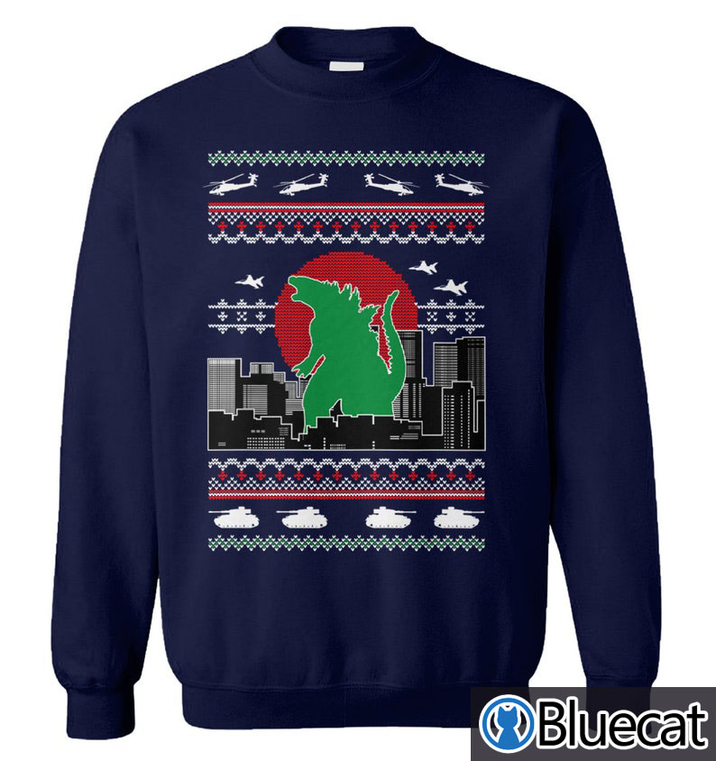 GodzillaKaiju Tokyo Lizard Monster Island Japanese Ugly Christmas Sweater 4