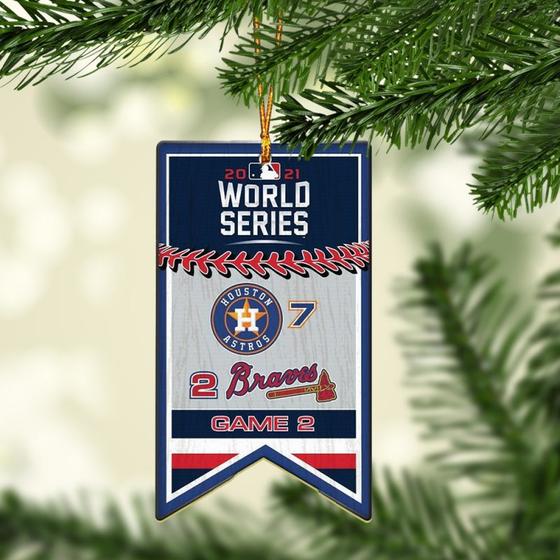 Houston Astros Atlanta Braves Score Game 2 Word Series 2021 Ornament 1