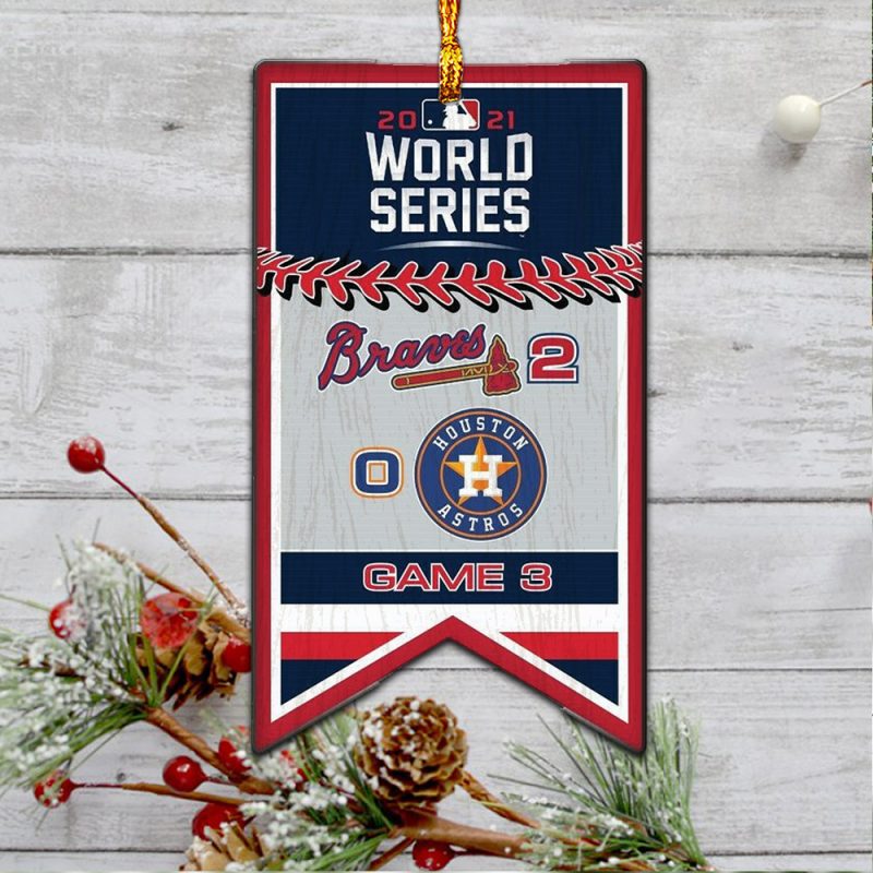 Houston Astros Atlanta Braves Score Game 3 Word Series 2021 Ornament 2