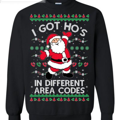 I Got Hos in Different Area Codes Ugly Christmas Sweater 1