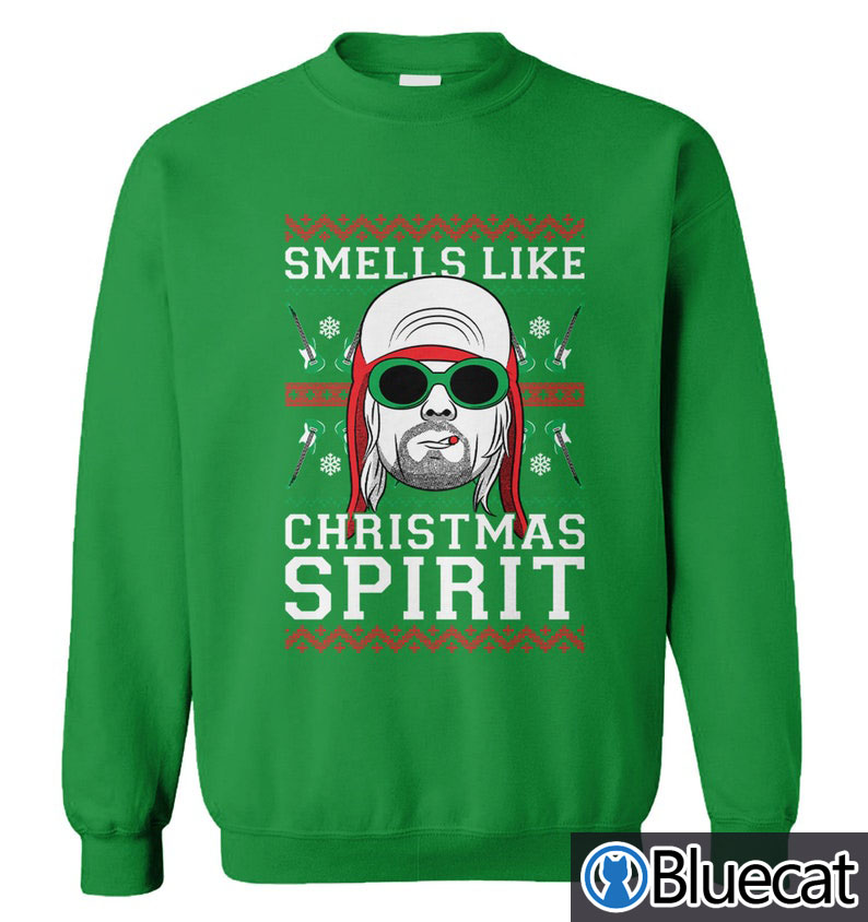 Kurt Cobain Grunge Smells Like Christmas Spirit Ugly Christmas Sweater 1