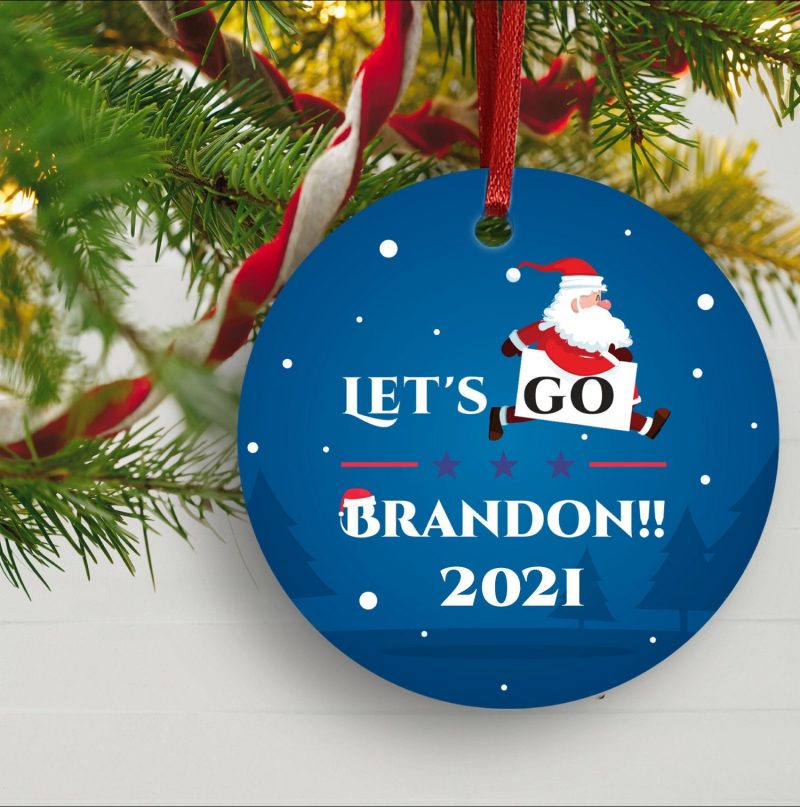 Lets Go Brandon 2021 Christmas Ornament 1