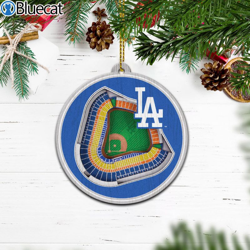 Los Angeles Dodgers Stadium Ornament 2 Layered Wood 1