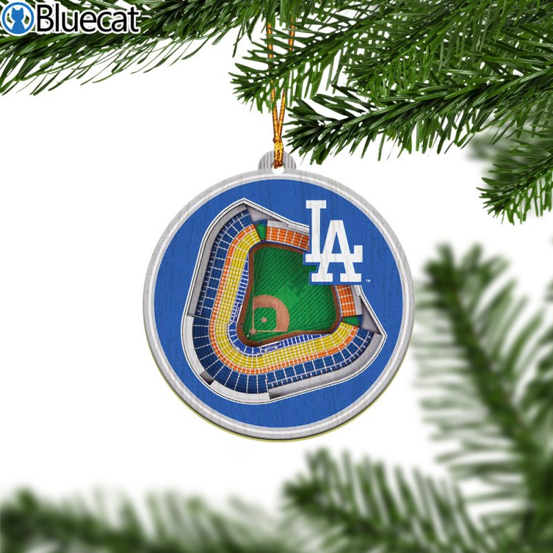 Los Angeles Dodgers Stadium Ornament 2 Layered Wood 2