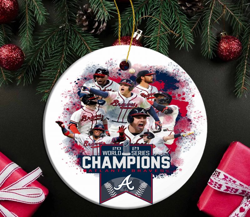 MLB Atlanta Braves Team MLB World Series 2021 Champions Christmas Ornament