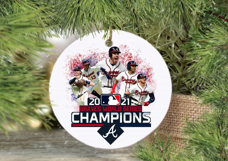 MLB Braves Team World Series Champions 2021 Christmas Tree Ornament 1