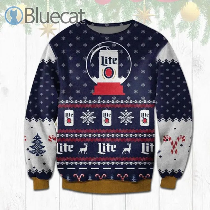 Miller Lite Beer Ugly Christmas Sweater