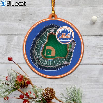 New York Mets Stadium Ornament 2 Layered Wood