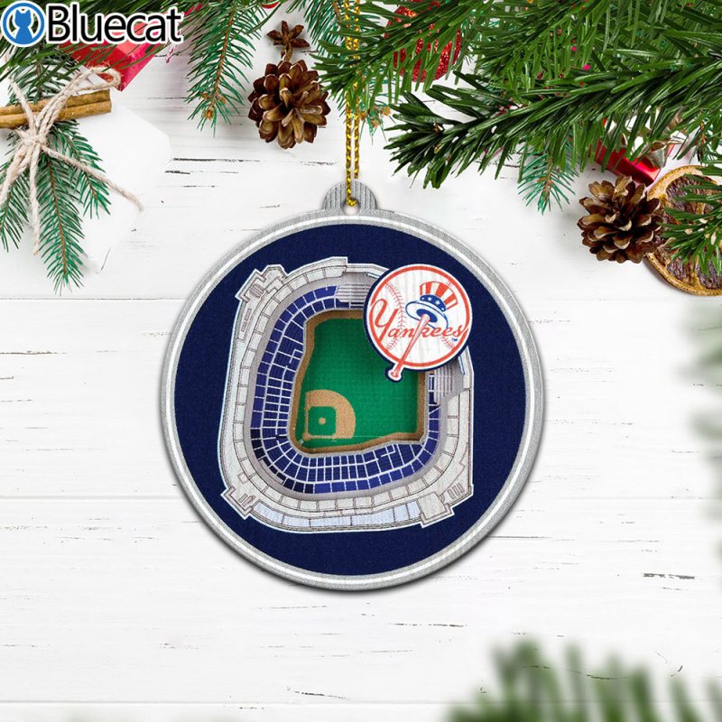 New York Yankees Stadium Ornament 2 Layered Wood 1