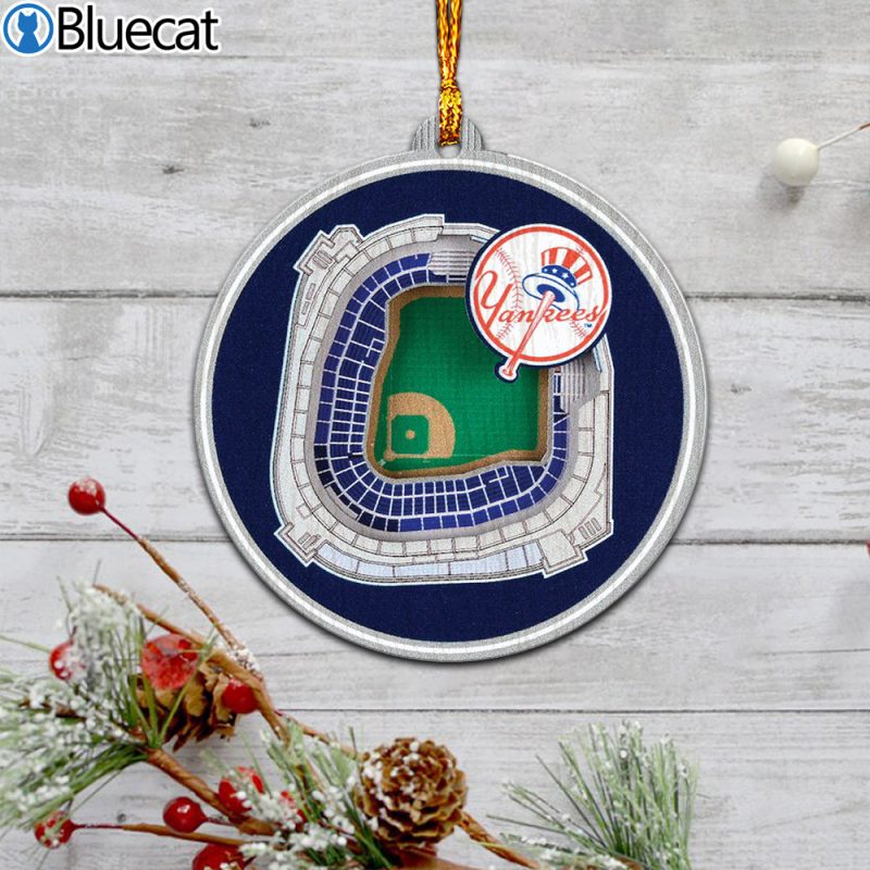 New York Yankees Stadium Ornament 2 Layered Wood 2