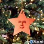 Nic Cage face Star Christmas Ornament