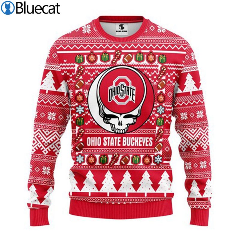 Ohio State Buckeyes Grateful Dead Christmas Ugly Sweater