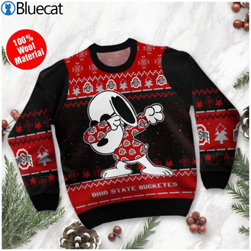 Ohio State Buckeyes Snoopy Ugly Sweater 2