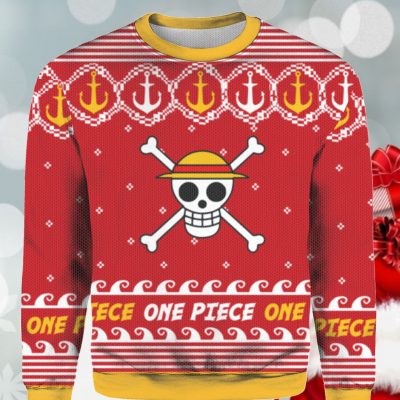 One Piece Straw Hat Pirates Jolly Roger Emblem Christmas sweater