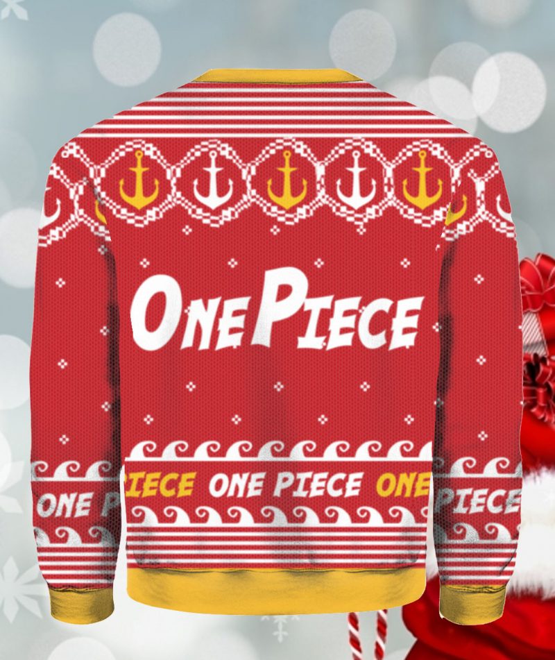 One Piece Straw Hat Pirates Jolly Roger Emblem Christmas sweater 2