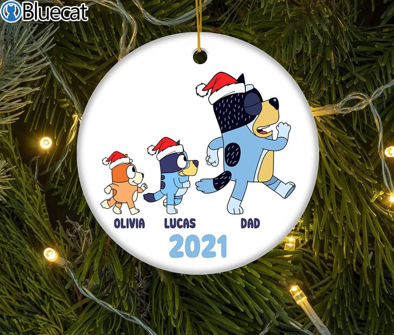 Personalize Bluey 2021 Christmas Ceramic Ornament