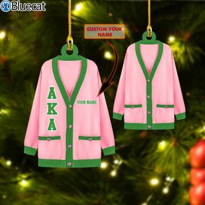 Personalized Aka Cardigan Christmas 2021 Ornament