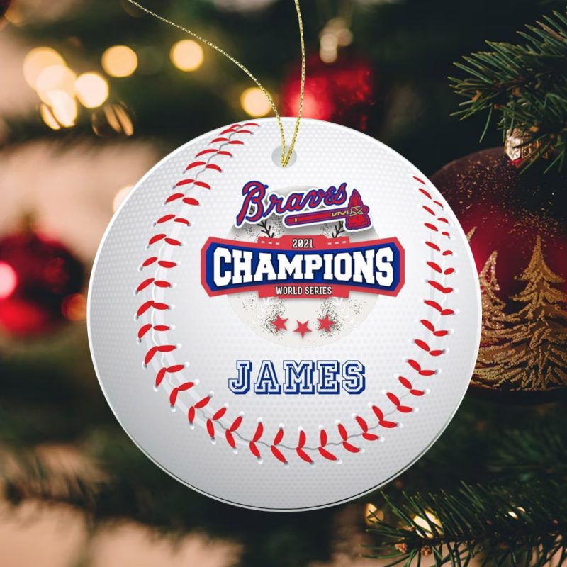 Personalized Atlanta Braves World Series 2021 Champions Ornament 1
