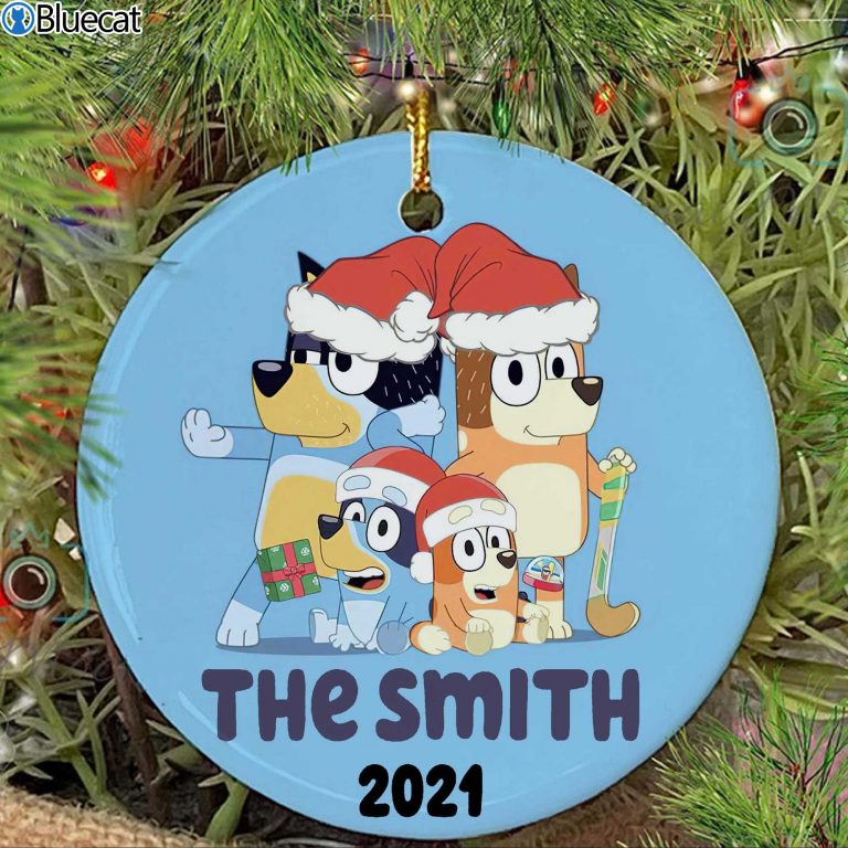 Personalized Bluey 2021 Christmas Decorations Ornament - Bluecat