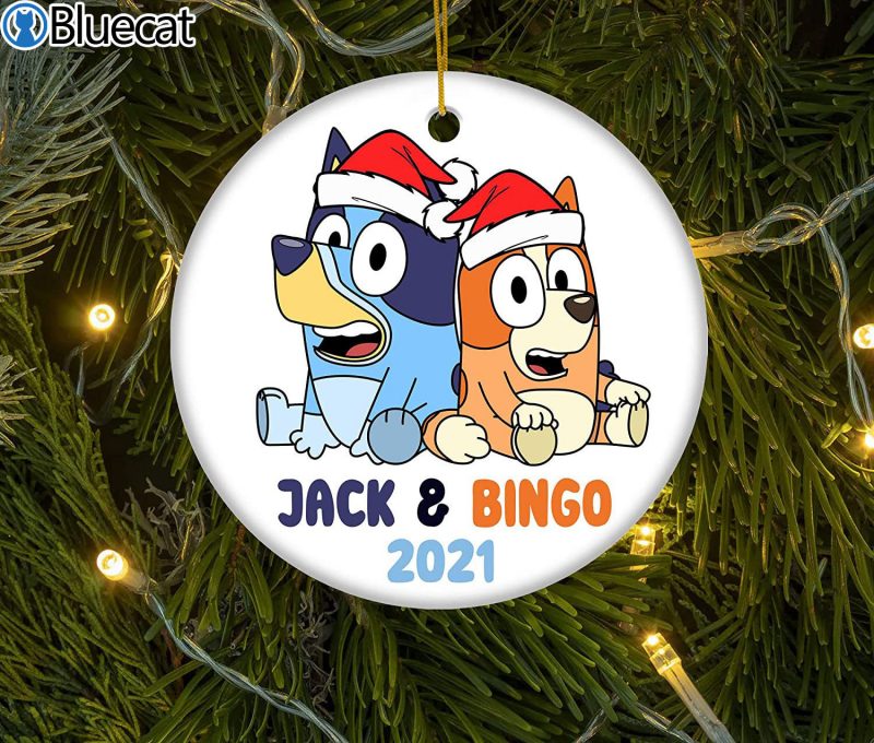 Personalized Cartoon Bluey 2021 Christmas Ornament