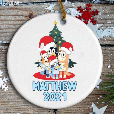 Personalized Custom Bluey 2021 Family Christmas Ornament