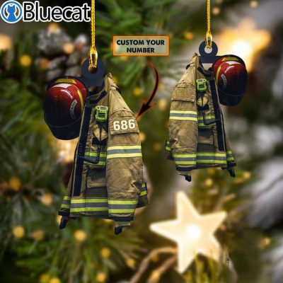 Personalized Firefighter Uniform Christmas Ornament 2021