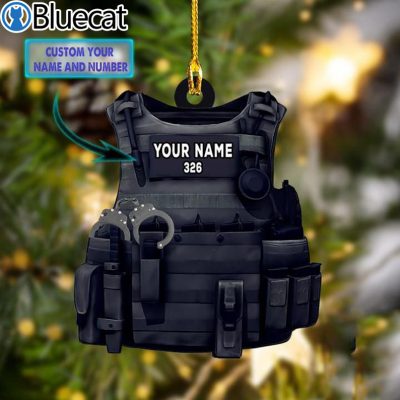 Personalized Police Bulletproof Jacket Christmas Ornament