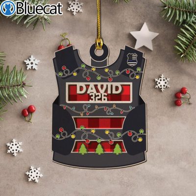Personalized Police Bulletproof Vest Christmas Ornament