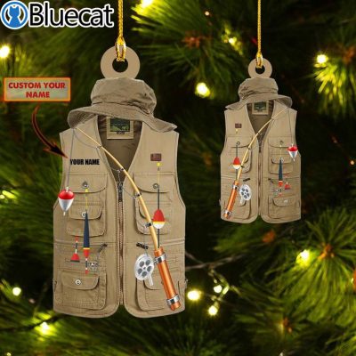 Personalized Waistcoat Fishing Christmas Ornament 2021