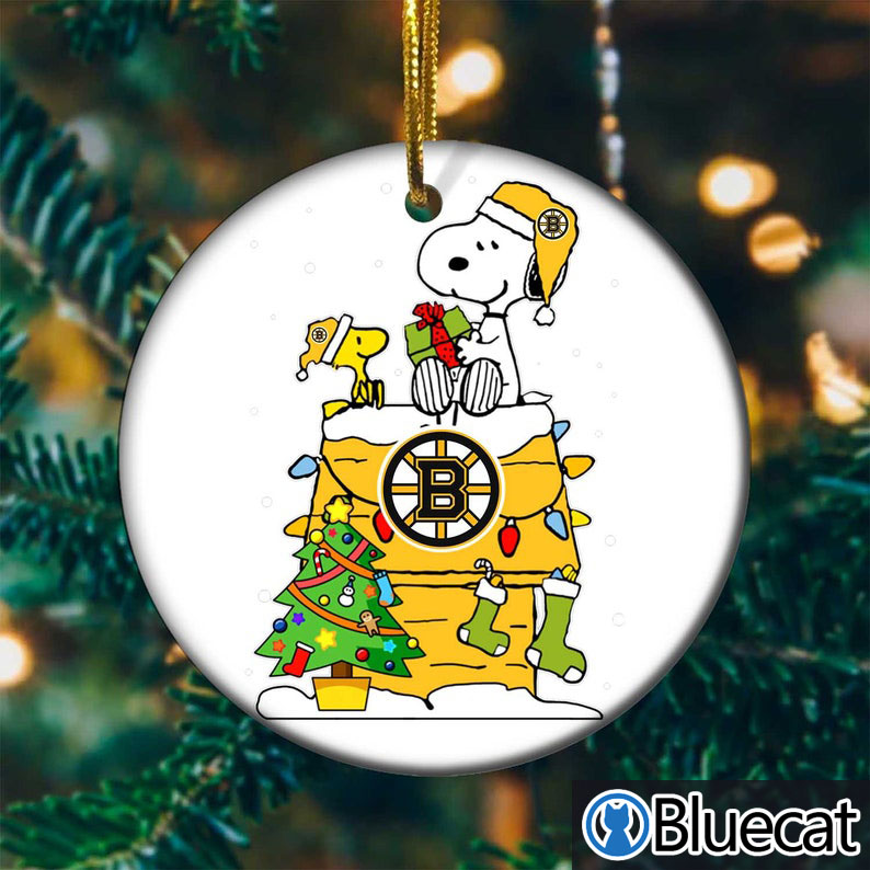 Snoopy Boston Bruins Nfl Christmas 2021 Ornament 1