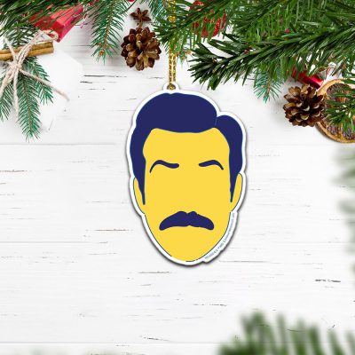 Ted Lasso Face Silhouette Christmas Ornament
