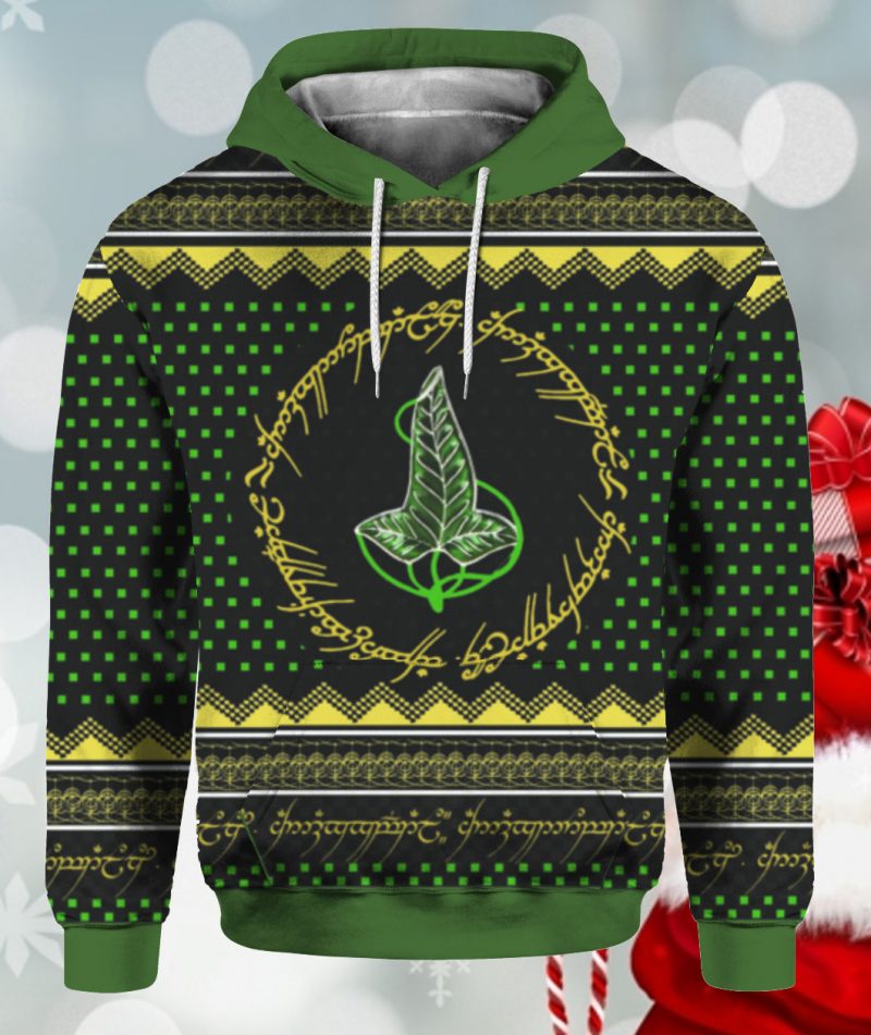 The Lord of the Rings Leaves of Lorien Christmas Hoodie 1