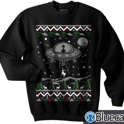 UFO Alien Spaceship Ugly Christmas Sweater