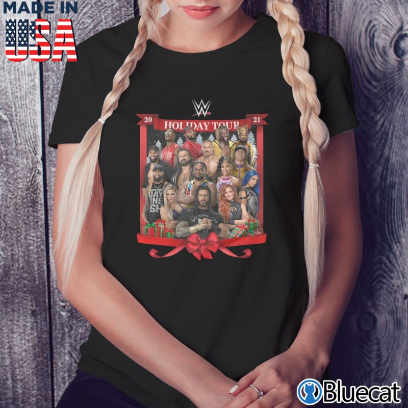 Black Ladies Tee 2021 WWE Holiday Tour T Shirt