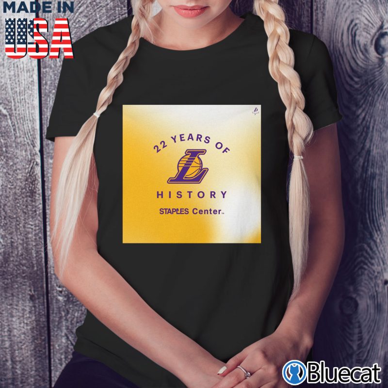 Black Ladies Tee 22 Years of history Los Angeles Lakers T shirt