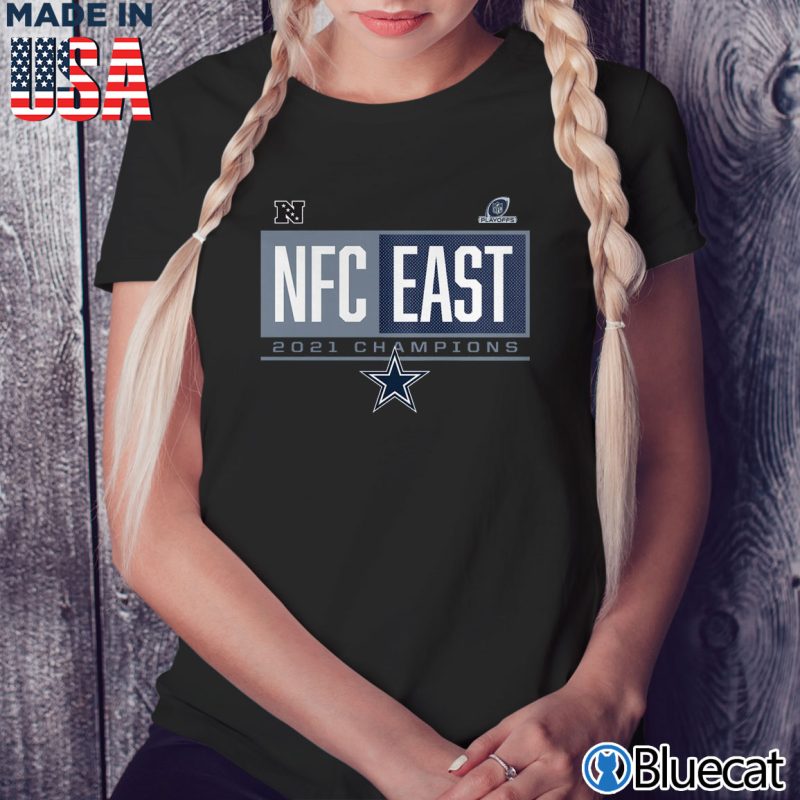 Black Ladies Tee Dallas Cowboys 2021 NFC East Division Champions Blocked Favorite T Shirt